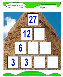 Çıkarma Pramidi Çalışma Sayfaları